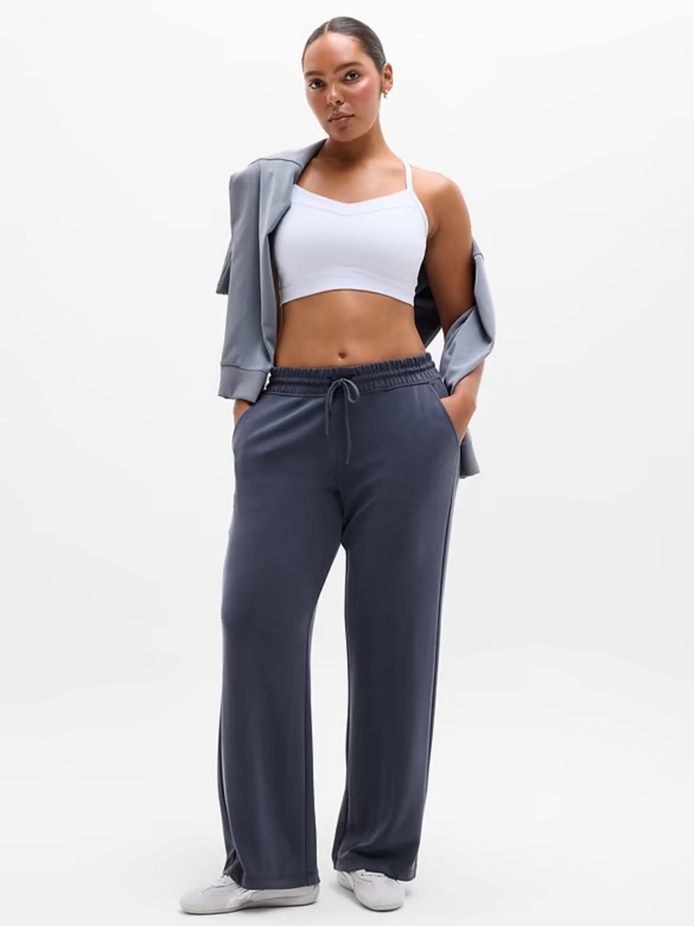 Athleta Navy Seasoft Mid Rise Straight Pant Size 1X Short